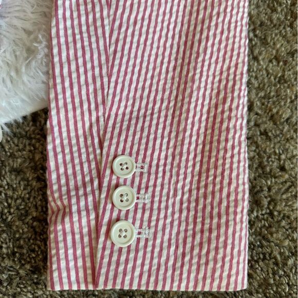 J. Crew Blazer Jacket New Pink White Striped Womens Size 6 - Picture 6 of 9